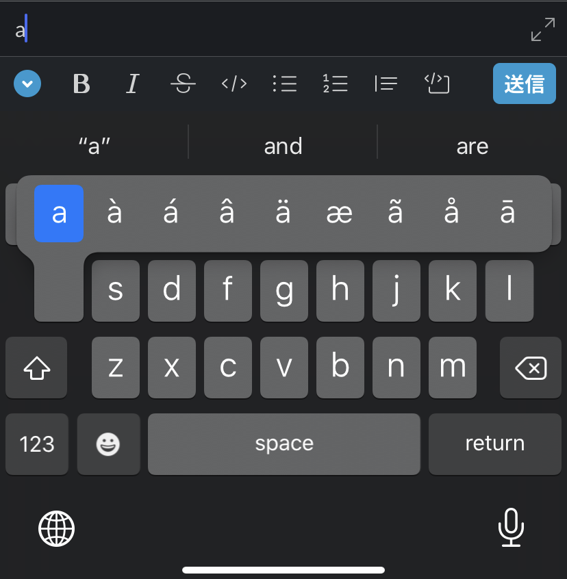 iPhone入力画面