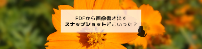 PDFから画像書き出すスナップショットどこいった？
